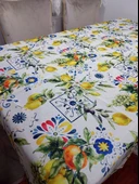 2 Adet Limon Portakal Desenli 3D Dikdörtgen Masa Örtüsü (160x200) - 2