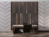 3D Gri ve Kahverengi Panel Duvar Kağıdı Baskı thumbnail 4