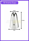 1B Kapalı Yıldız Desen Krema Duyu Büyük Boy Pasta Duyu Paslanmaz Çelik Krema Torbası Ucu 3.0x1.7x4.7 cm - 3