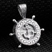 Çapa Dümen Tasarımlı Cevşeni Kebir Dua Yazılı 925 Ayar Gümüş Kolye Ucu thumbnail 1