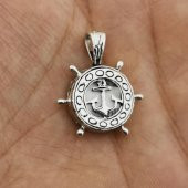 Çapa Dümen Tasarımlı Cevşeni Kebir Dua Yazılı 925 Ayar Gümüş Kolye Ucu thumbnail 3