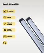 36W Siyah Led Bant Armatür Beyaz Işık - 10 Adet thumbnail 1