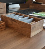 Woodsaka Gobi Kartvizit Organizer - Ceviz - 32cm x 10.4cm x 6cm - 5