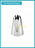 1C Kapalı Yıldız Desen Krema Duyu Büyük Boy Pasta Duyu Paslanmaz Çelik Krema Torbası Ucu 3.0x1.8x4.6 cm - 2