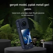Insta360 X3 Aksiyon Kamera Uyumlu 4 Adet Şeffaf Ekran koruyucu Nano Jelatin thumbnail 4