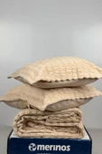 Merinos Twist Çift Kişilik Battaniye Seti Cappucino - 2