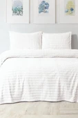 Merinos Twist Çift Kişilik Battaniye Seti Krem - 1