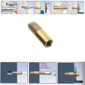 Çakma Çelik Dübel 8 Adet İç Dişli M8x30 mm Raf İskele Montaj Bağlantı Monte Tavan Asma Aparat - 6