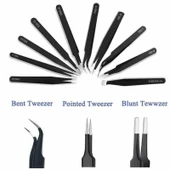 Antistatik Cımbız Seti 10 Parça Kumaş Çantalı - 3