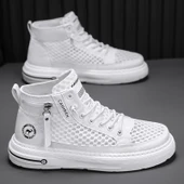 Erkek Yüksek Taban Spor Ayakkabı (Beyaz - Mavi) thumbnail 4