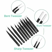 Antistatik Cımbız Seti 10 Parça Kumaş Çantalı - 6