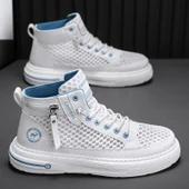 Erkek Yüksek Taban Spor Ayakkabı (Beyaz - Mavi) thumbnail 5