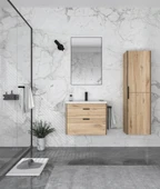 Orka Trio 65 cm MDF Çekmeceli Senza Asma Banyo Dolabı Takımı ve Boy Dolabı thumbnail 1