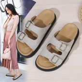 Kadın Yazlık Retro Platform Sandalet (Bej) - 1