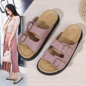 Kadın Yazlık Retro Platform Sandalet (Bej) - 2