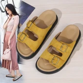 Kadın Yazlık Retro Platform Sandalet (Bej) - 3