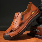 Erkek Deri Sandalet (Mavi) thumbnail 7