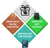 Monster Tulpar T7 V20.6.8 Intel Core i7 13700H 64 GB RAM 1 TB SSD 8 GB RTX 4060 FreeDOS 17,3" FHD 14 - 3
