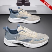 Erkek Örgü Fileli Spor Ayakkabı (Bej) thumbnail 1