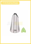 114 Yaprak Desen Krema Duyu Büyük Boy Pasta Duyu Paslanmaz Çelik Krema Torbası Ucu 2.5x1.5x4.2 cm - 1
