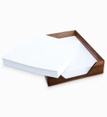 Woodsaka Reka A5 Kağıt Tepsisi & Evrak Kutusu - Ceviz - 500 Adet Kağıt Alır - 17.5cm x 23.5cm x 6.2cm - 3