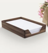 Woodsaka Reka A5 Kağıt Tepsisi & Evrak Kutusu - Ceviz - 500 Adet Kağıt Alır - 17.5cm x 23.5cm x 6.2cm - 1