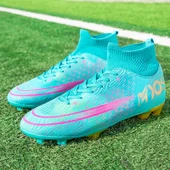 Çocuk Futbol Ayakkabısı - Yüksek Bilekli - Uzun Kramponlu (Siyah Gül Krampon) thumbnail 7