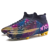 Çocuk Futbol Ayakkabısı - Yüksek Bilekli - Uzun Kramponlu (Siyah Gül Krampon) thumbnail 5