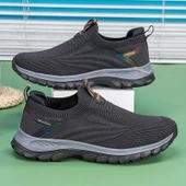 Unisex Kaymaz Taban Yürüyüş Ayakkabısı (Koyu Gri) thumbnail 6