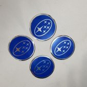 Jant Göbeği Arma Subaru Alüminyum 60mm. 4lü Set Mavi - 1