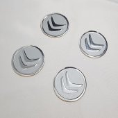 Jant Göbeği Arma Citroen 60mm Alüminyum Silver 4lü Orjinal Tip - 1