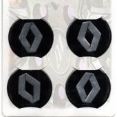 Jant Göbeği Arma Renault Alüminyum 60mm. 4lü Set Siyah - 1