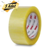 Onestar Koli Bandı 45 mm x 100 Mt Şeffaf Güçlü Yapışkanlı Kopmayan Bant (5 ADET) - 1