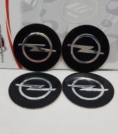 Jant Göbeği Arma Opel UYUMLU 60mm.4lü Set Siyah Alüminyum HEDİYELİ - 1