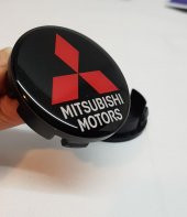 Jant Göbeği Mitsubishi 56/52mm 4lü set Siyah Kırmızı Plasto Damla - 1