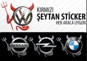 ŞEYTAN DEVİL OTO LOGO STICKER Kırmızı Renk - 1