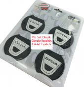 Jant Göbeği Arma Dacia 60mm Aluminyum SİYAH 4lü set ARMA HEDİYELİ - 1