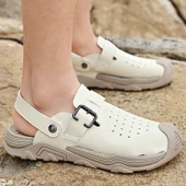 Erkek Yazlık Deri Sandalet (Haki Yeşili) thumbnail 4