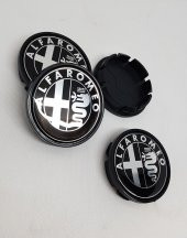 Jant Göbeği ALFA ROMEO 4lü Set Plasto SİYAH EBAT SEÇENEKLERİYLE - 1