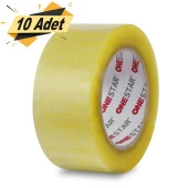 Onestar Koli Bandı 45 mm x 100 Mt Şeffaf Güçlü Yapışkanlı Kopmayan Bant (10 ADET) - 1