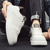 Erkek Günlük Moda Spor Ayakkabı (Bej - Yeşil-2) thumbnail 4