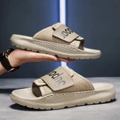 Erkek Roma Sandalet Terlik - Retro Kalın Taban Plaj Ayakkabısı (Siyah) thumbnail 5