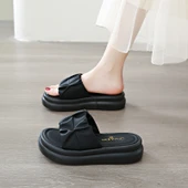 Kadın Platform Topuklu Terlik Sandalet (Siyah) thumbnail 1