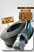 MN6 M107X 40 Metre internet kablosu/CAT6 iki kat korumalı UTP 0,57MM/İç dış mekan/40M ethernet kablosu - 1