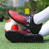 Çocuk Futbol Ayakkabısı - Halı Saha Kramponu - Unisex (Siyah - Kırmızı Halı Saha Kramponu) - 7