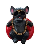 Pitbull Biblo Köpek Oturan Model  Torpido Üstü Araç İçi Süs Siyah thumbnail 1