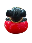 Pitbull Biblo Köpek Oturan Model  Torpido Üstü Araç İçi Süs Siyah thumbnail 6