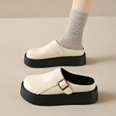 Kadın Mary Jane Loafer Ayakkabı (Bej) - 5