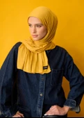 Tesettür Şal - Hardal thumbnail 2