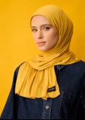 Tesettür Şal - Hardal thumbnail 3